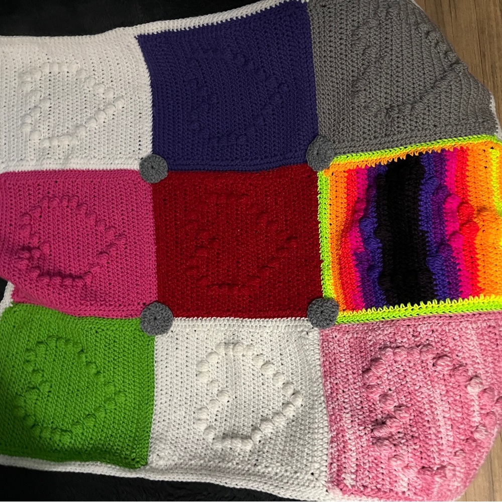 Colorful Crocheted 🧶 blanket 36x38